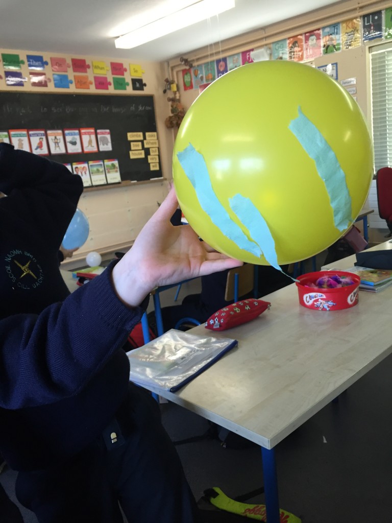 Exploring static electricity using balloons.