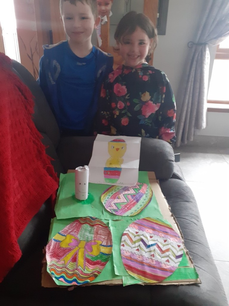 Lucy and Shea Easter Art